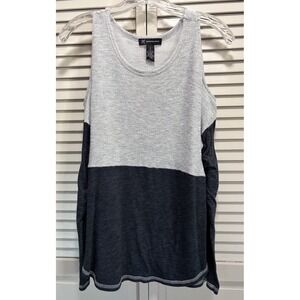INC International Concepts Gray Cold Shoulder Long Sleeve‎ Soft Sweater Size Sm